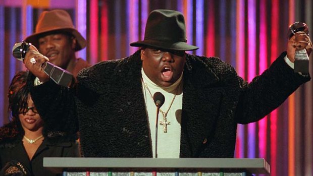 Christopher "Notorious BIG."  Wallace at the Billboard Music Awards in 1995.