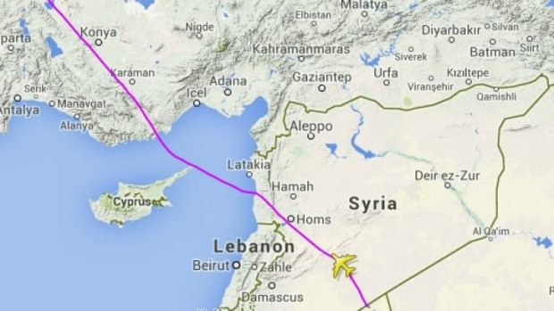The new flight path for Malaysia Airlines MH4, which was re-routed from Ukraine.