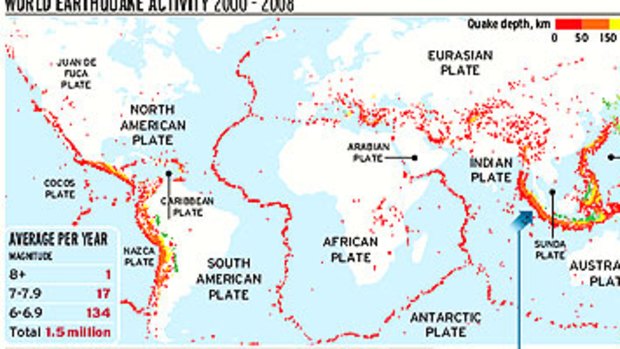 Earthquake map.