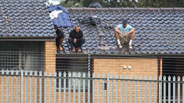 Detainees protest at Villawood Detention Centre.