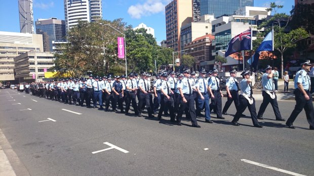 Queensland Police march through the Brisbane CBD for National Police Remembrance Day