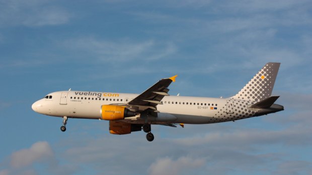 A Vueling Airlines Airbus A320.
