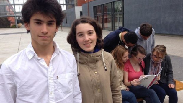 Mehdi Medinoun and Alice Dareys, students from Lycee Louis Thuillier in Amiens.