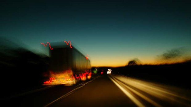 High chance of crashing: The rate of accidents involving trucks could fall if fewer long-haul truck trips were scheduled during early hours.