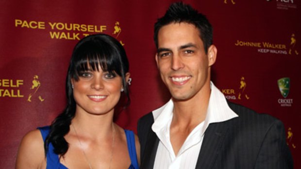 Jessica Bratich and Mitchell Johnson at a function earlier this year.