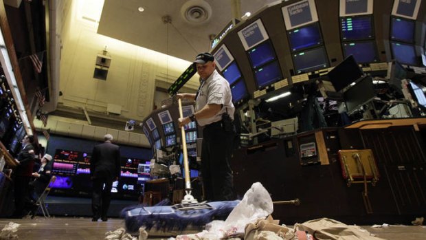 What a mess ... the trading floor of the New York Stock Exchange.