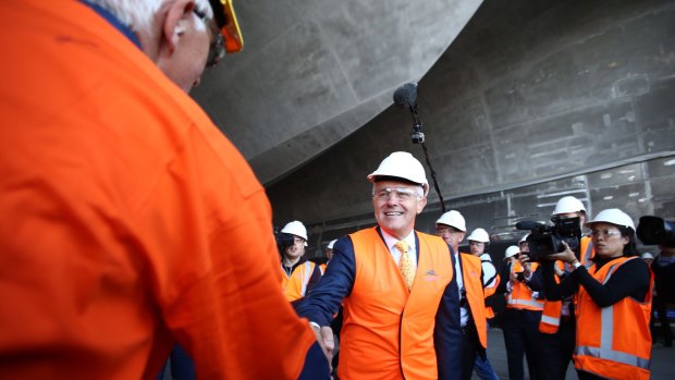 Barnacle free: Malcolm Turnbull steams on, minus two key figures, at the Fremantle ship yard.