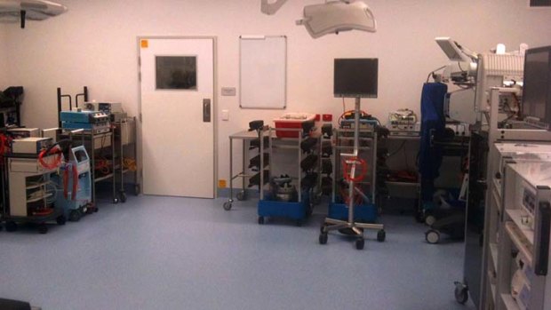 Waste of resources?: This operating room at Royal North Shore Hospital is being used as a storeroom.