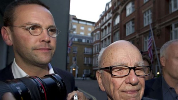 In the MPs sights ... Rupert Murdoch, right, and his son James Murdoch.
