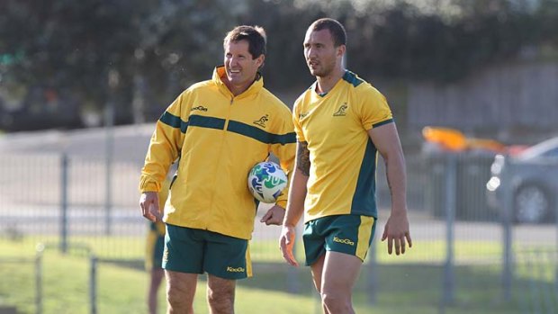 Quade Cooper (right) is out of Robbie Deans' prospective squad for the blockbuster three-Test series.