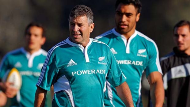 Assistant coach Wayne Smith at All Blacks training today.