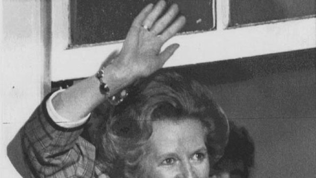 Prime Minister Margaret Thatcher at the Conservative Party Headquarters, London, after claiming victory in the 1987 General Election.