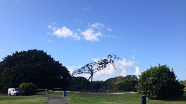 The skeletal remains of Jeff the dinosaur at Clive Palmer's Coolum resort.