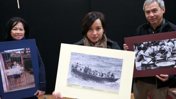 From left: Former Vietnamese refugees Chi Hoang, Alisha Fernando and Nhan Nguyen.
