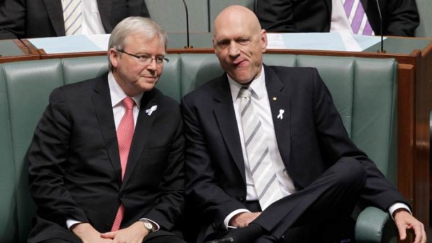 Foreign Minister Kevin Rudd and School Eduction Minister Peter Garrett at Parliament House this week.