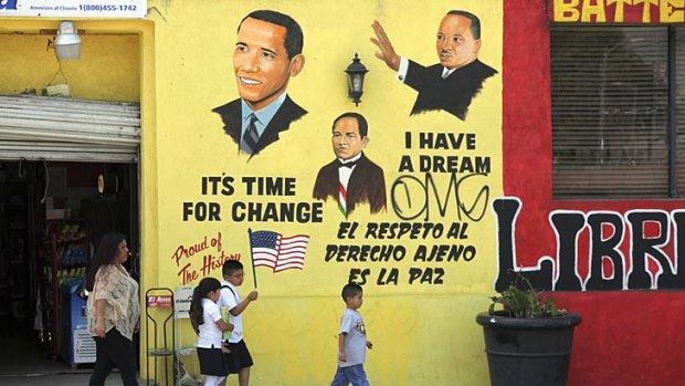Majority of minorities &#8230; a mural in Los Angeles. One in three US residents will be Latino by 2060, according to forecasts.