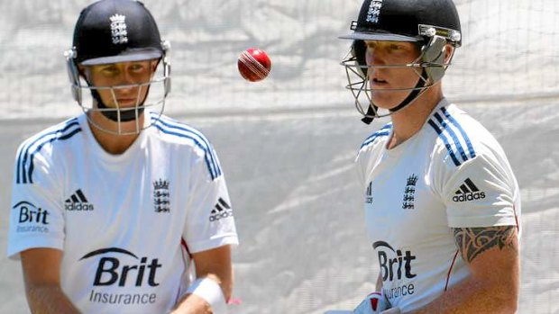 Joe Root and Ben Stokes during practice in Adelaide. England have brought in extra protective gear, says Shane Warne.