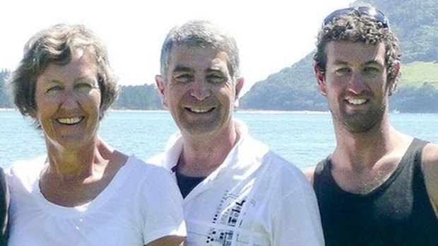 Andy Marshall with his parents.