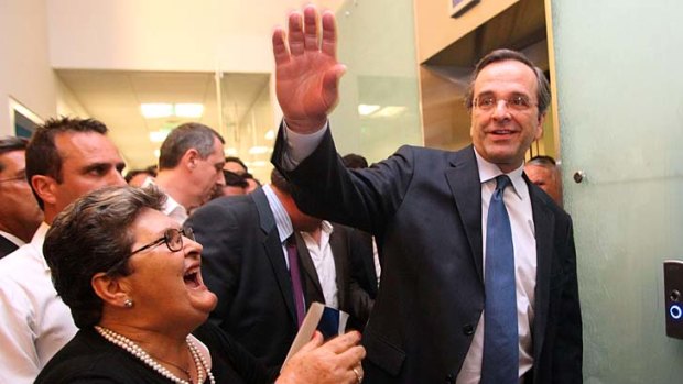 New Democracy leader Antonis Samaras ... his party remained the largest, but it fell short of an absolute majority in parliament.