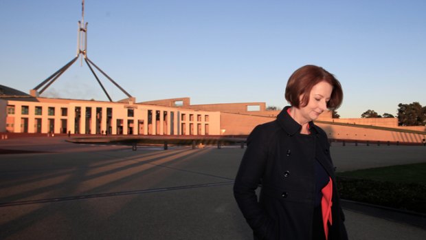 Julia Gillard takes a break yesterday after weathering the budget storm.