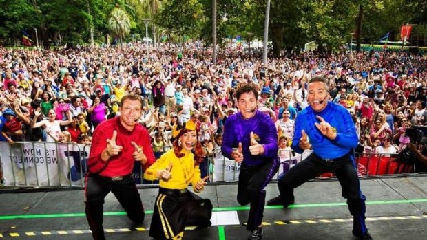 The Wiggles, from left, Simon Pryce, Emma Watkins, Lachy Gillespie and Anthony Field