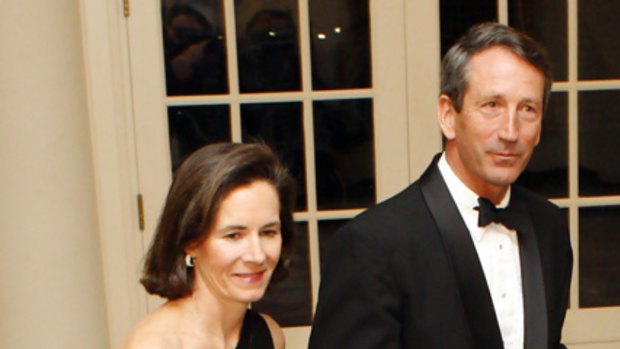 Living apart ... Mark Sanford, right, and his wife Jenny.