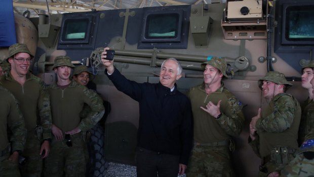 Prime Minister Malcolm Turnbull met with Australian troops serving at Camp Qargha near Kabul, Afghanistan on Monday.