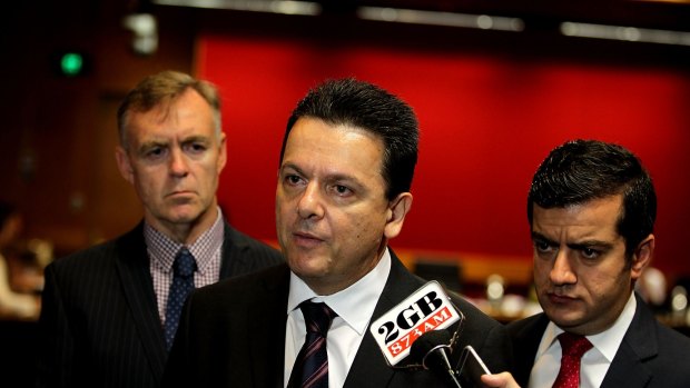 Senators such as Nick Xenophon (centre) and Sam Dastyari (right) likely face a battle for their seats and whether they get three or six-year terms.