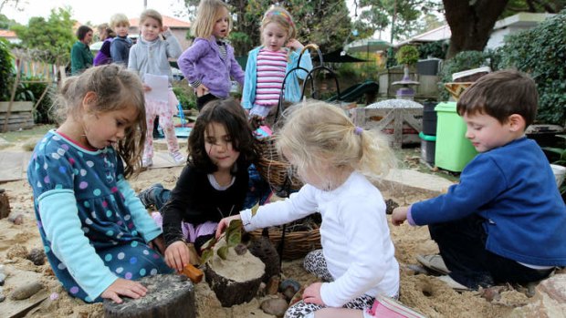 Hands on: Children play in the child-friendly environment at Wee Care Kindergarten in Bondi Junction.