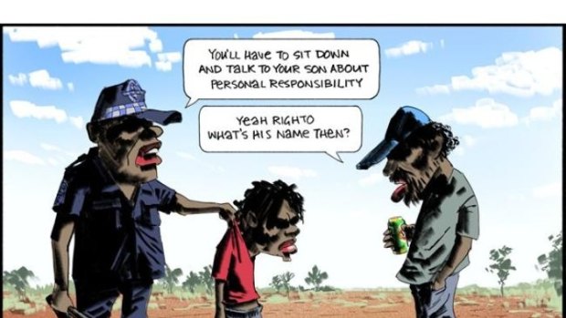 One of Bill Leak's abhorrent cartoons. 