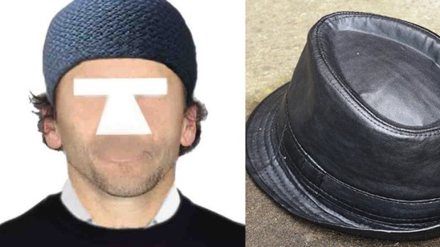A computer-generated image of a man allegedly involved in the Reservoir assault, and a hat found near the scene.