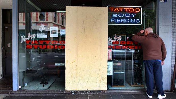 Closed ... Skin Deep tattoo parlour in Newtown.
