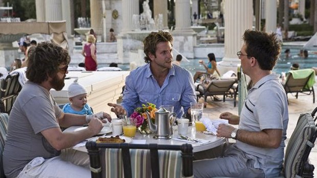 'Went wrong' ... Hollywood actors Bradley Cooper, Zach Galifianakis and Ed Helms in a scene from The Hangover.