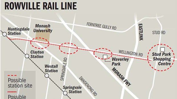 The proposed rail route.