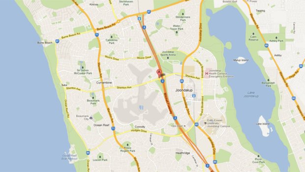 A member of the public reported a man was hanging froma bridge near the corner of Shenton Avenue and the Mitchell Freeway