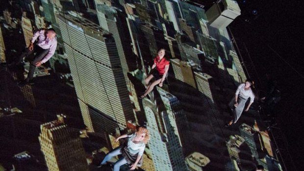 Hang on ... Nigel jamieson's <i>As The World Tipped</i> is a feature of the Sydney Festival's first night.