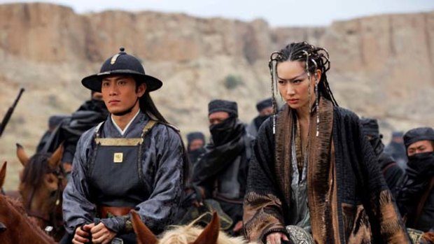 Ride 'em, warrior ... the focus of 14 Blades, a Ming dynasty "western" set in the Chinese desert, is on the costumes and the martial arts stunts.