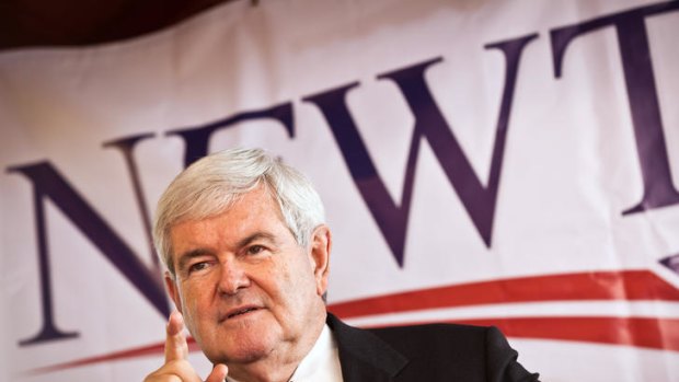 Republican presidential candidate Newt Gingrich speaks to supporters in Columbia, South Carolina.