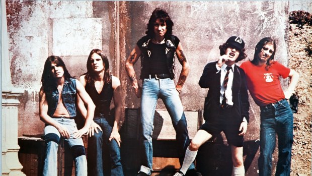 As they were... AC/DC in 1976, with Malcolm Young at far left.