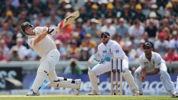 Every Test counts: Steve Smith of Australia hits out against England during the last Ashes Series.