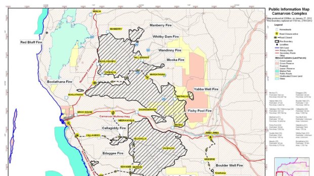 A map of the Carnarvon fires.