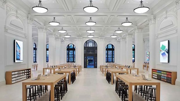 Inside the new Brisbane Apple store.