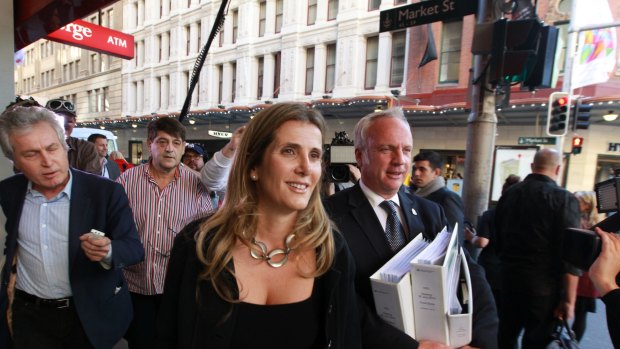 Kathy Jackson leaving the royal commission into union corruption earlier this year.