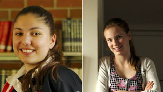 Rayan Tabbaa, 17 (left) Vice-Captain, Holroyd High School and Lauren Gale, 13, Ravenswood School for Girls, Gordon.