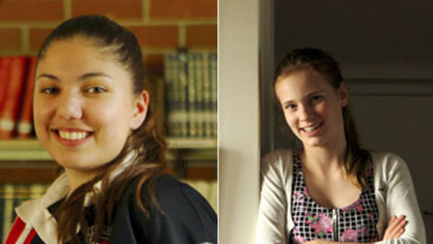 Rayan Tabbaa, 17 (left) Vice-Captain, Holroyd High School and Lauren Gale, 13, Ravenswood School for Girls, Gordon.