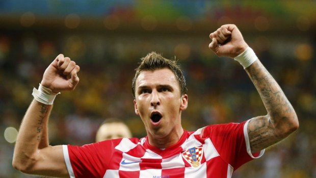 Croatia's Mario Mandzukic celebrates his second goal.