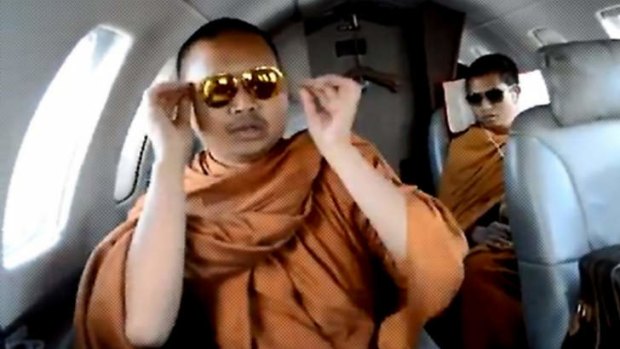 “Most monks are good monks, but there are exceptions”: Wirapol Sukphol during one of his frequent charter flights.