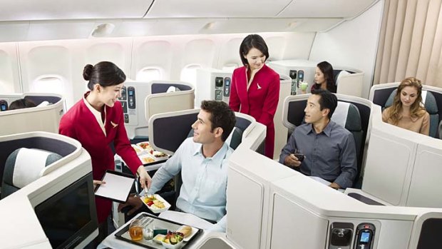 Cathay Pacific's new business class cabin.