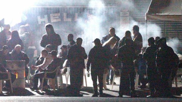 Outlaw motorcycle gang members party late into the night at the new Hells Angels clubhouse in Seaford.