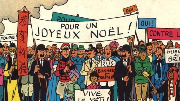 Mon dieu! ... a Christmas card from Herge.